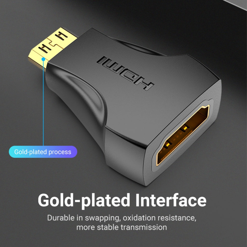 Adaptador Mini HDMI Macho a HDMI Hembra Negro Vention AISB0