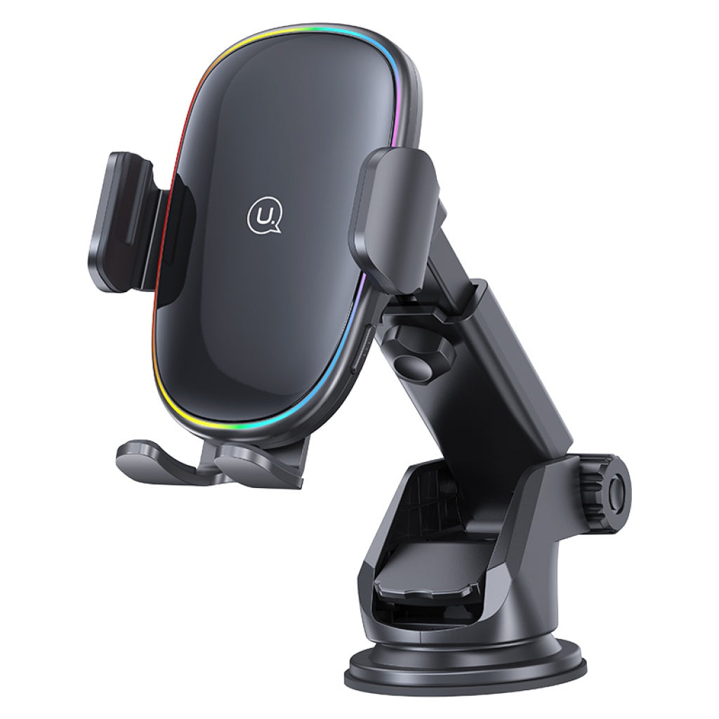 Cargador Inalámbrico Auto 15W USAMS CD187 - Con Ventosa y Luces de Colores