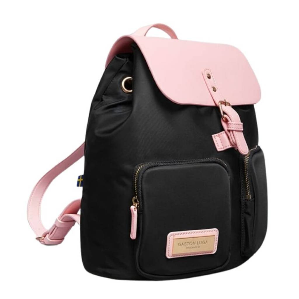 Mochila Gaston Luga Parlan 3102 Negro/Rosado A5