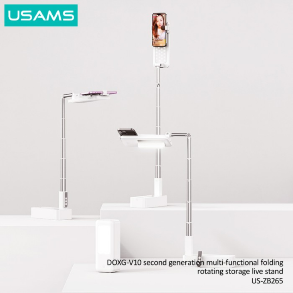 Soporte Estabilizador para Transmisión en Vivo Plegable Giratorio con Bluetooth USAMS ZB265