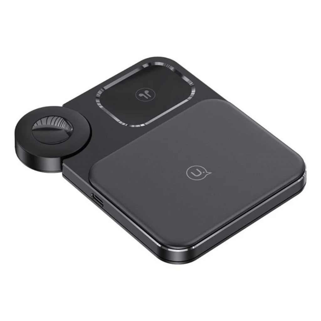 Cargador Inalámbrico 15W 3 en 1 USAMS CD190 - Carga Rápida y Versatilidad