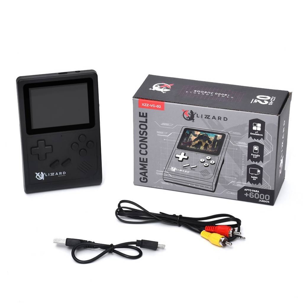 Consola Portátil XZZ-VG-02 con 6000 Juegos y Pantalla de 3.0" – X-Lizzard