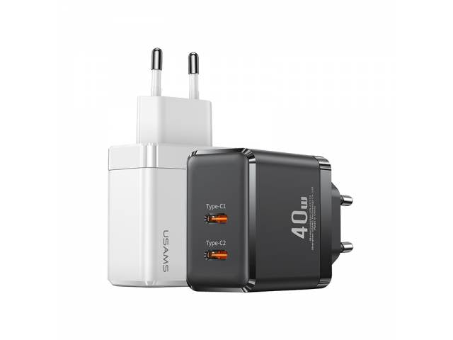 Cargador Rápido T54 40W 2 USB C/PD USAMS CC172