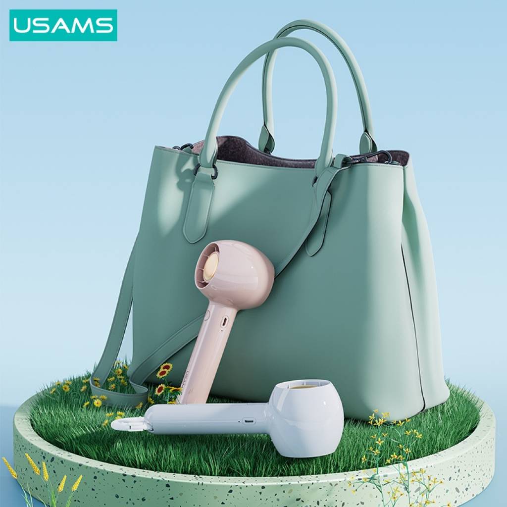 Mini Ventilador USAMS ZB251 Portátil Candy Series 1200mAh Blanco
