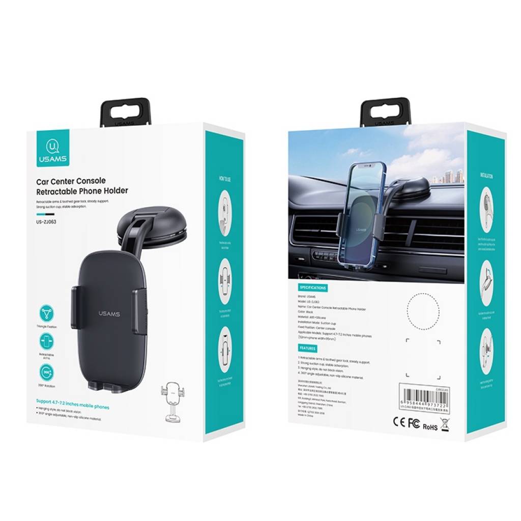 Soporte para auto Retráctil Usams ZJ065 Para Celular Negro