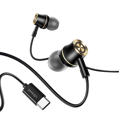 Auriculares Manos libres stereo USAMS EP-43 1 2M Verde Osc. Tipo C