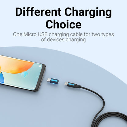 Adaptador USB-C a Micro USB 2.0 Macho/Hembra / PVC / Negro CDXB0 Vention