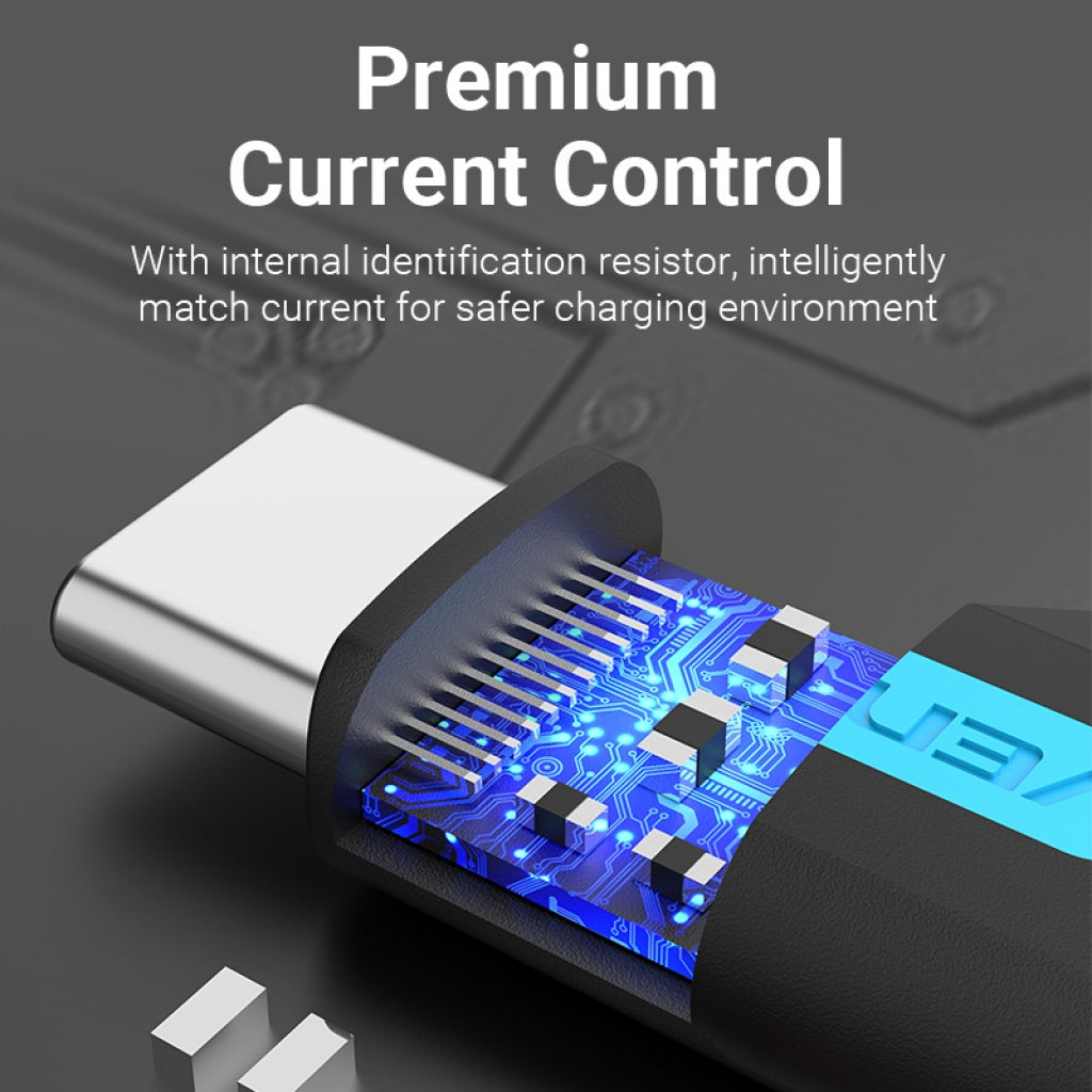Adaptador USB-C a Micro USB 2.0 Macho/Hembra / PVC / Negro CDXB0 Vention