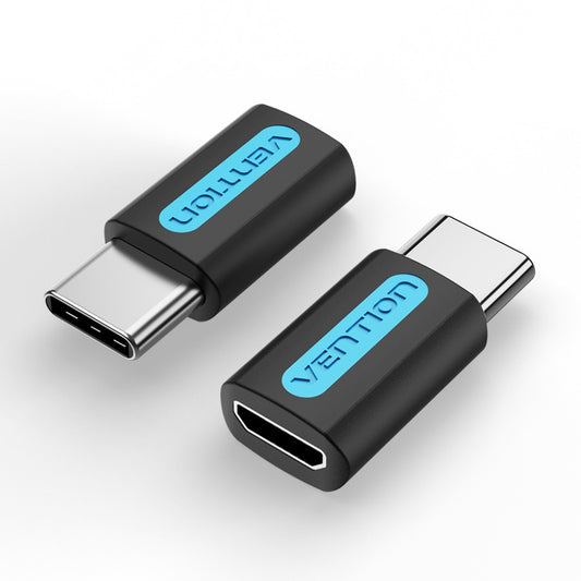 Adaptador USB-C a Micro USB 2.0 Macho/Hembra / PVC / Negro CDXB0 Vention
