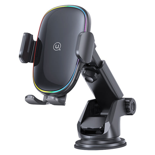 Cargador Inalámbrico Auto 15W USAMS CD187 - Con Ventosa y Luces de Colores