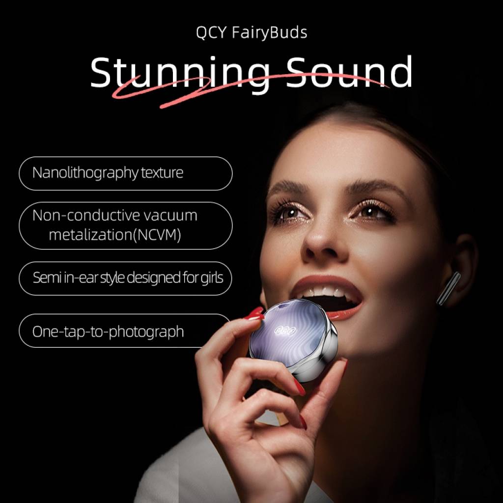 Auricular Bluetooth TWS Fairybuds Plateado QCY By Xiaomi