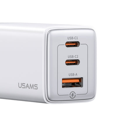Cargador de Pared USAMS CC180 65W GaN con 3 Puertos de Carga Rápida
