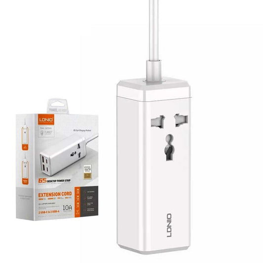 Adaptador Multifunción 65W Dual QC3.0+Dual USB C PD Cable 2M LDNIO SC1418