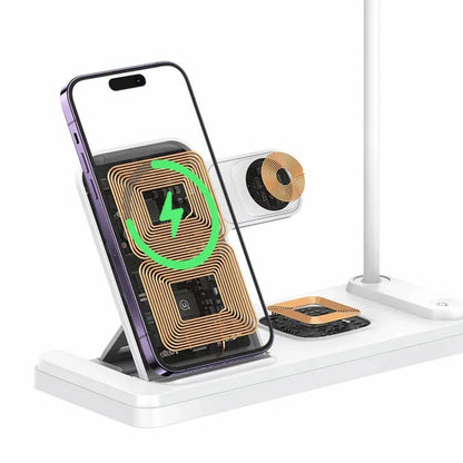 Cargador de Mesa Inalámbrico 15W con Lámpara Blanco USAMS CD195