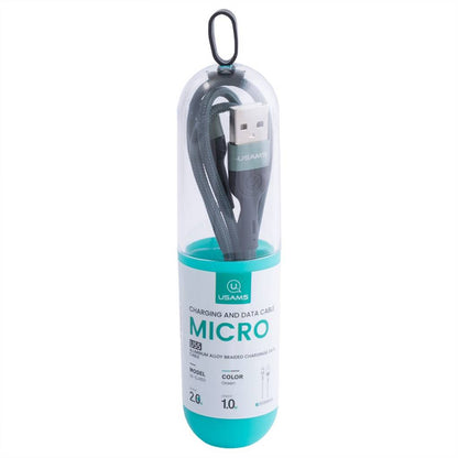 Cable de Datos USAMS SJ450 USB A a Micro USB U55 1M Negro Forrado