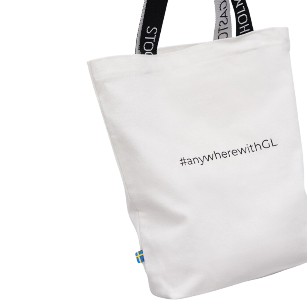 Bolsa Gaston Luga de Lona con Logo 9995 Blanca