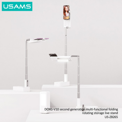 Soporte Estabilizador para Transmisión en Vivo Plegable Giratorio con Bluetooth USAMS ZB265