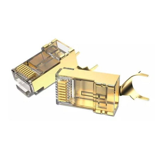 Plug RJ45 Blindado Cat.8 FTP / 2 Unidades / Dorado IDHR0-2 Vention