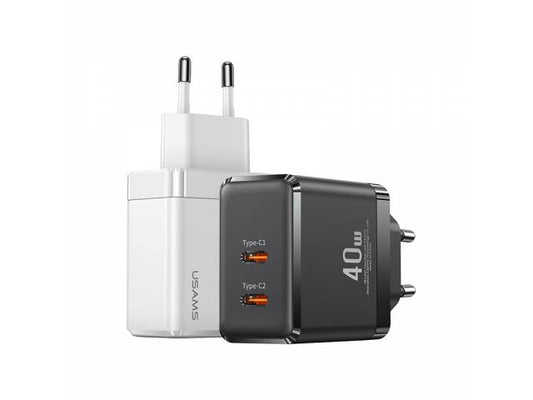 Cargador Rápido T54 40W 2 USB C/PD USAMS CC172
