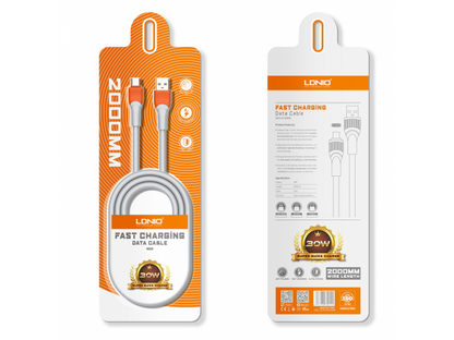 Cable de Datos USB A a Tipo C 30W 2M LDNIO LS602