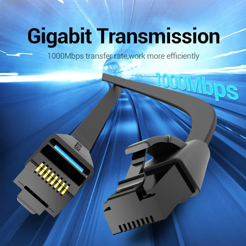 Cable de Red Cat.6 UTP / Flat(Plano) / Negro Vention